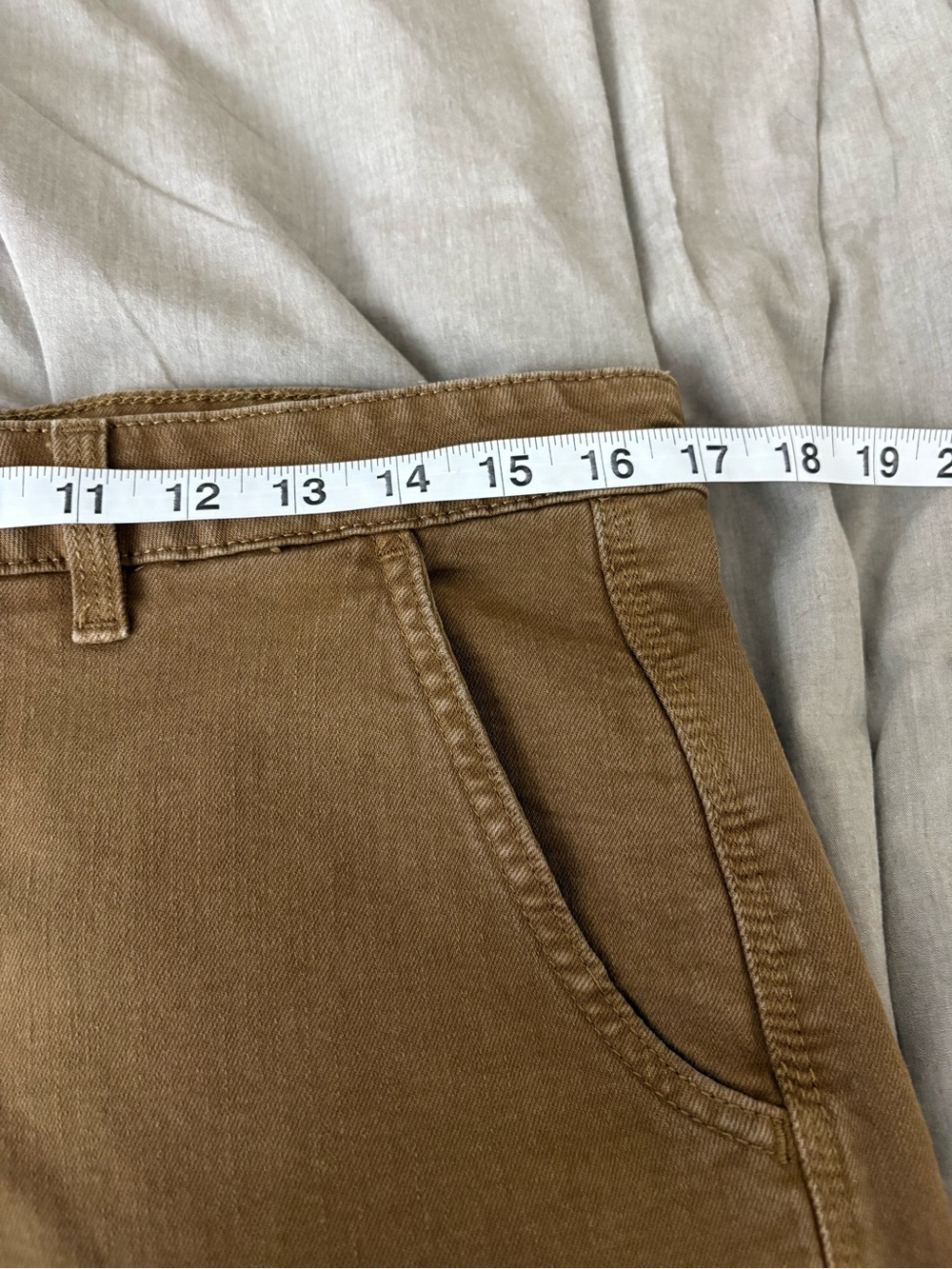 L.L.Bean Classic Fit Womens 12 Brown Wide Leg Utility Pants Stretch Cotton - Picture 5 of 9